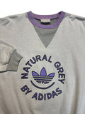 90s Adidas Sweater Crewneck "Natural Grey" Grau Flieder D5 S
