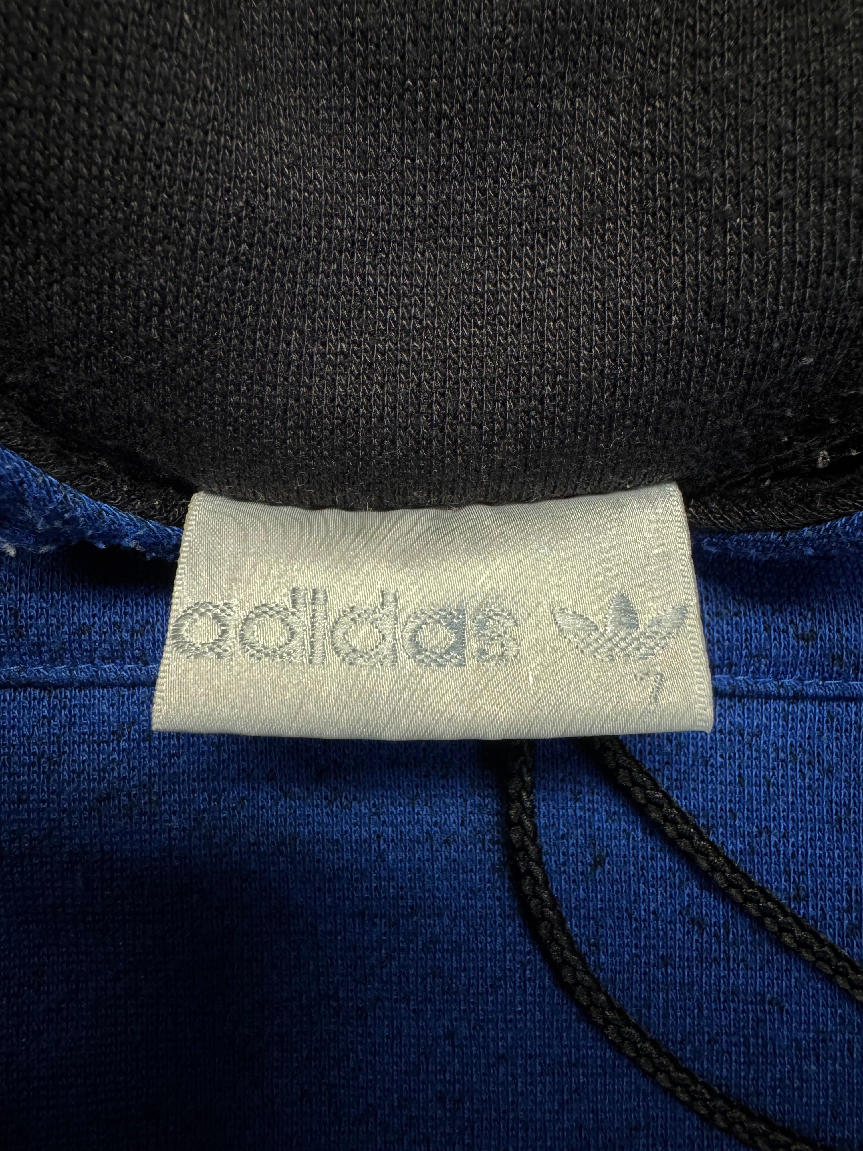 90s Adidas Hoodie "Long Jump" Made In Singapore Blau D7 L