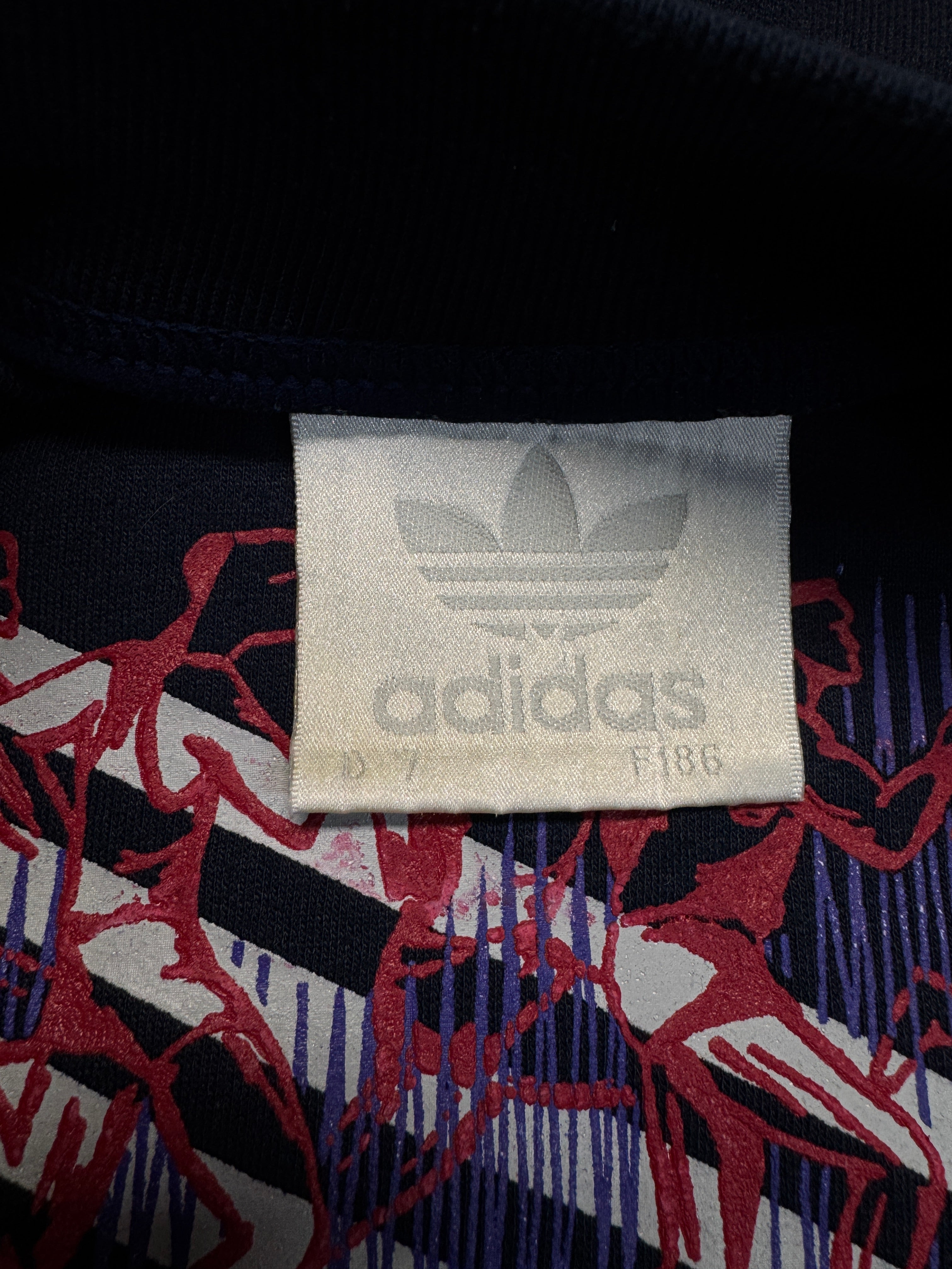 Rare! 90s Vintage Adidas Sweater Crewneck Made In RSA Schwarz Lila D7 L