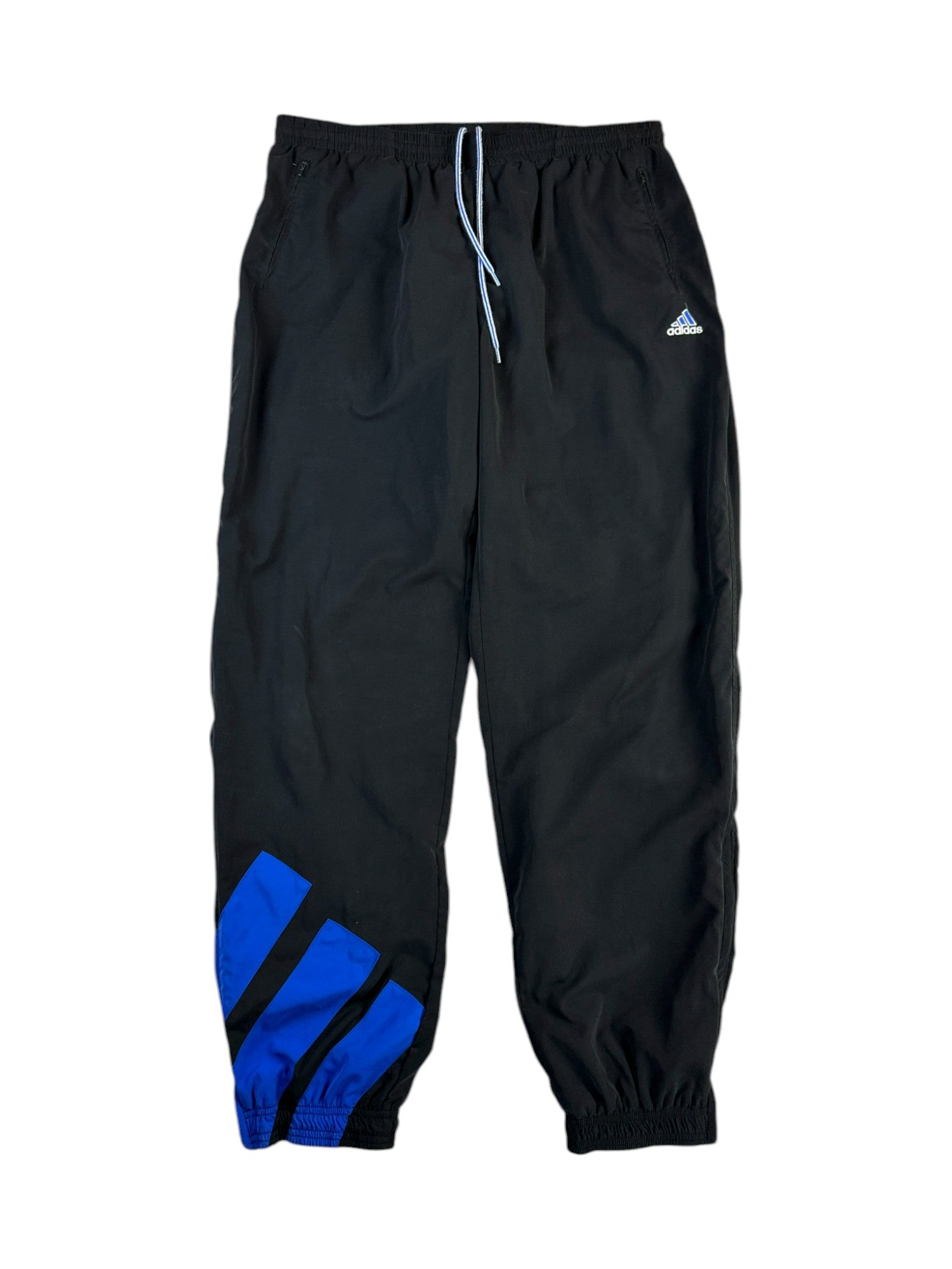 Vintage Adidas Jogginghose Late 90s Basic Schwarz Blau (D9) XL-XXL - RareRags
