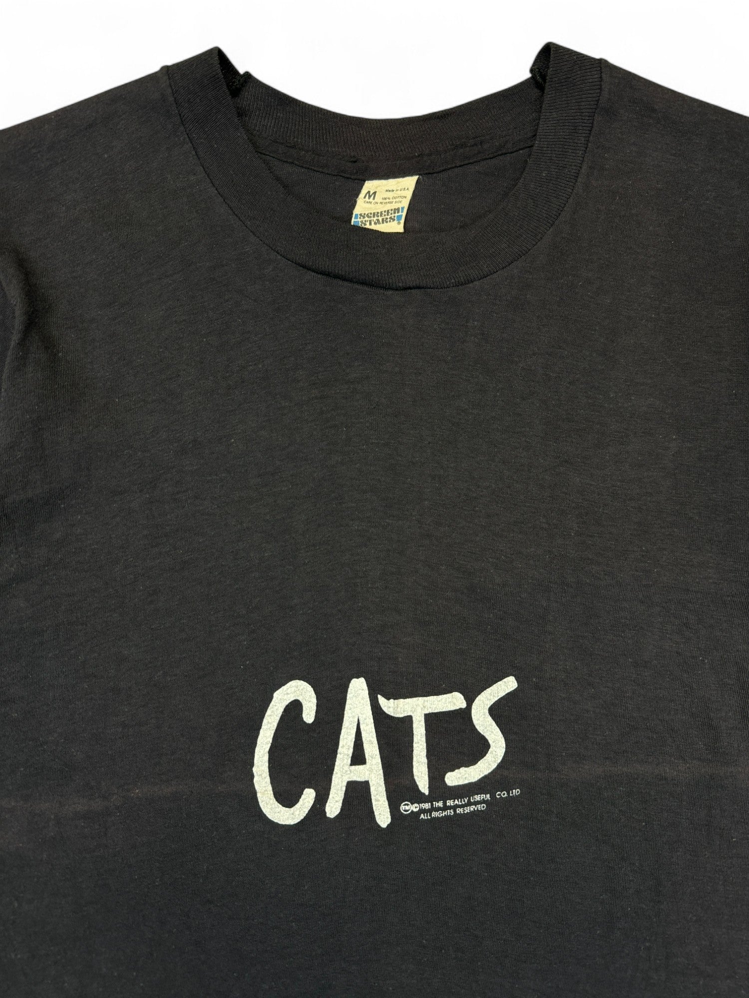 Vintage Screen Stars Shirt 1981 Cats Musical Made In USA Single Stitch Schwarz M