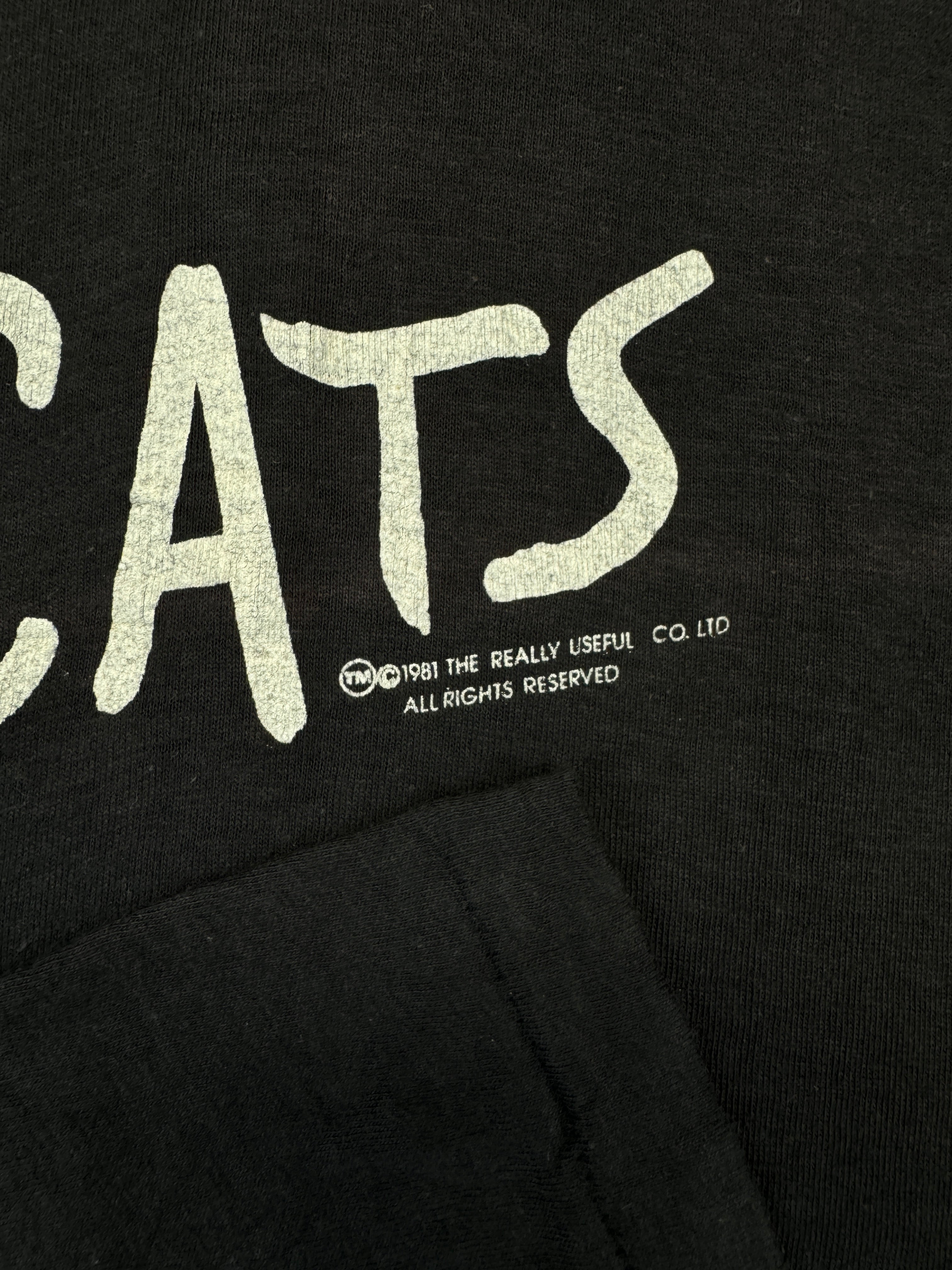 Vintage Screen Stars Shirt 1981 Cats Musical Made In USA Single Stitch Schwarz M