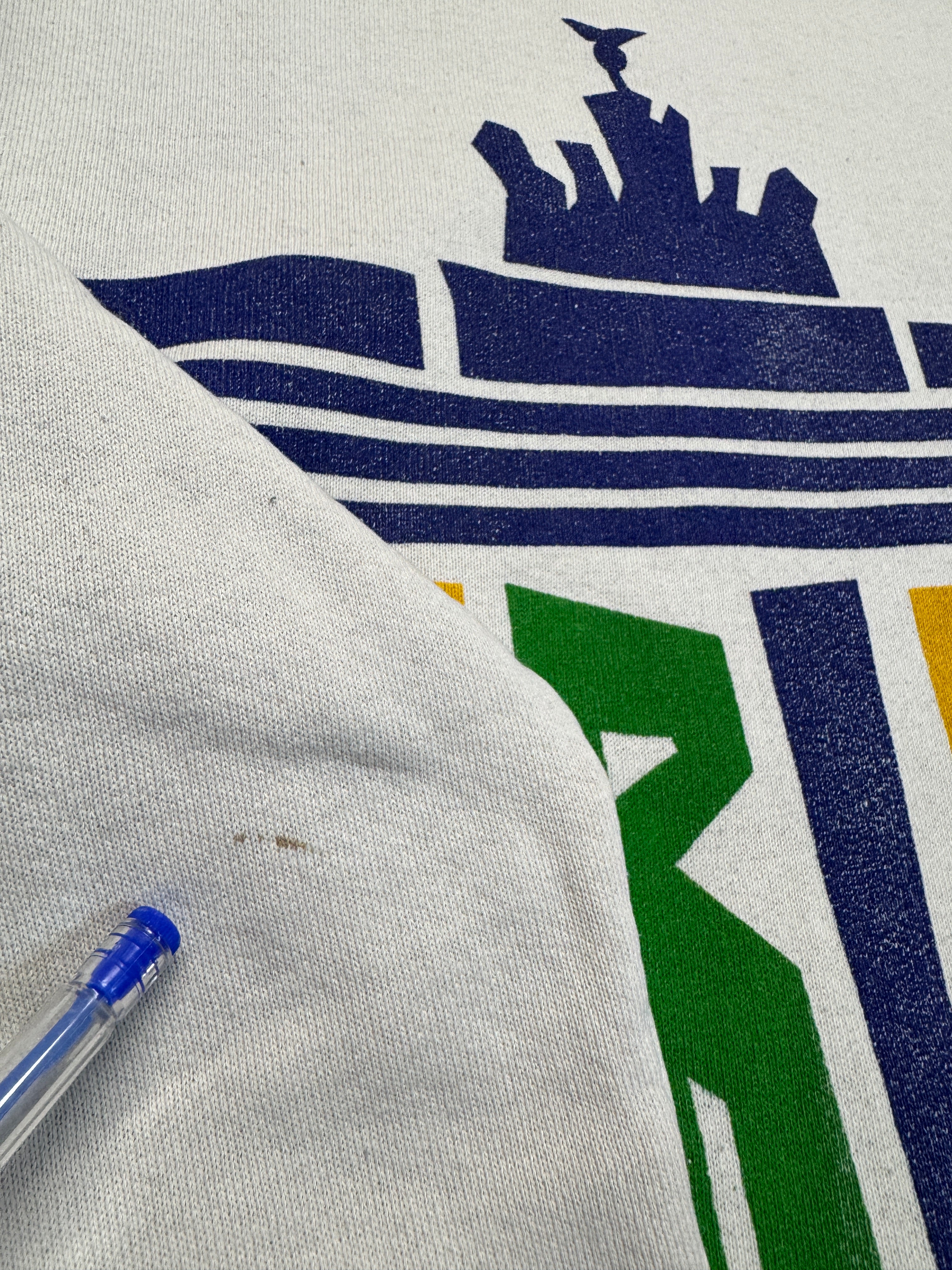 Rare! 80s Adidas Sweater Crewneck Berlin Marathon Weiß S-M