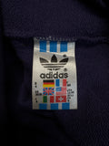 90s Adidas Sweater "Asking for quality" Colorblocked Lila D4 S-M
