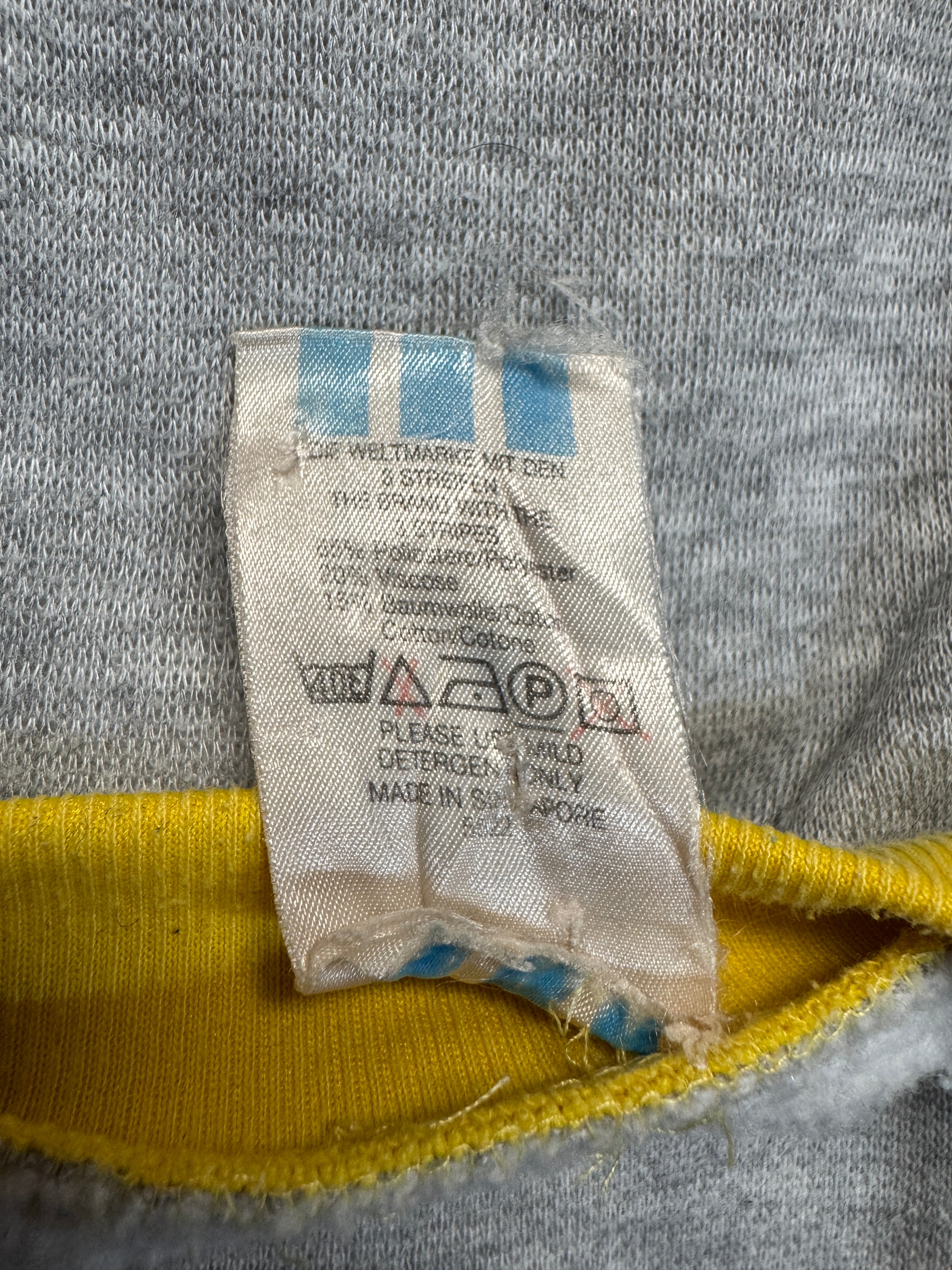 80s Adidas Sweater Crewneck Made In Singapore Grau Gelb D5 S