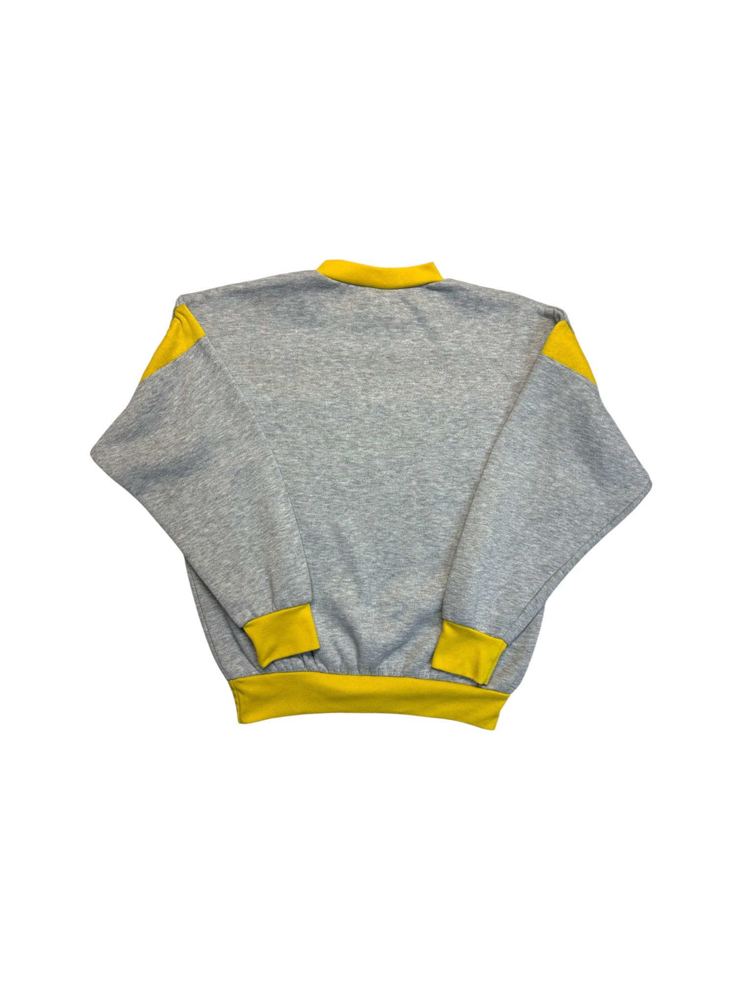 80s Adidas Sweater Crewneck Made In Singapore Grau Gelb D5 S