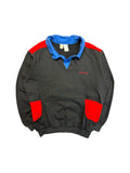 70s-80s Adidas By Ventex Polosweater Mit Taschen Made In France Schwarz Rot 6/50 M
