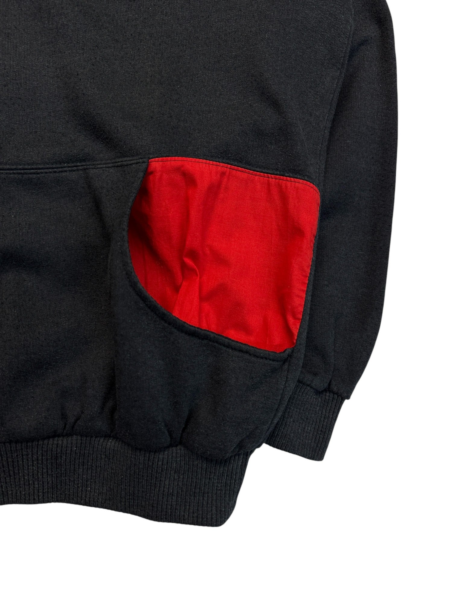 70s-80s Adidas By Ventex Polosweater Mit Taschen Made In France Schwarz Rot 6/50 M