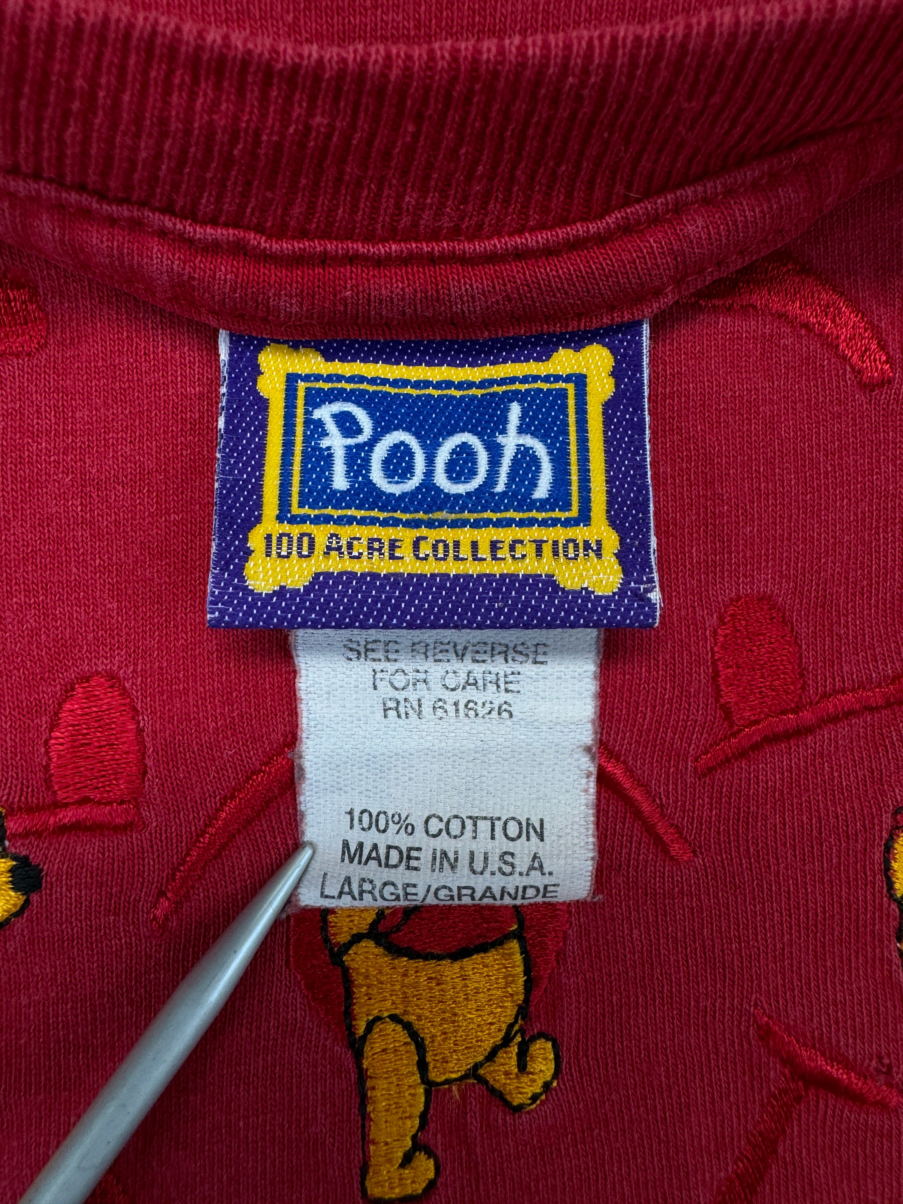 Vintage Winnie The Pooh Shirt Bestickt Made In USA Rot L