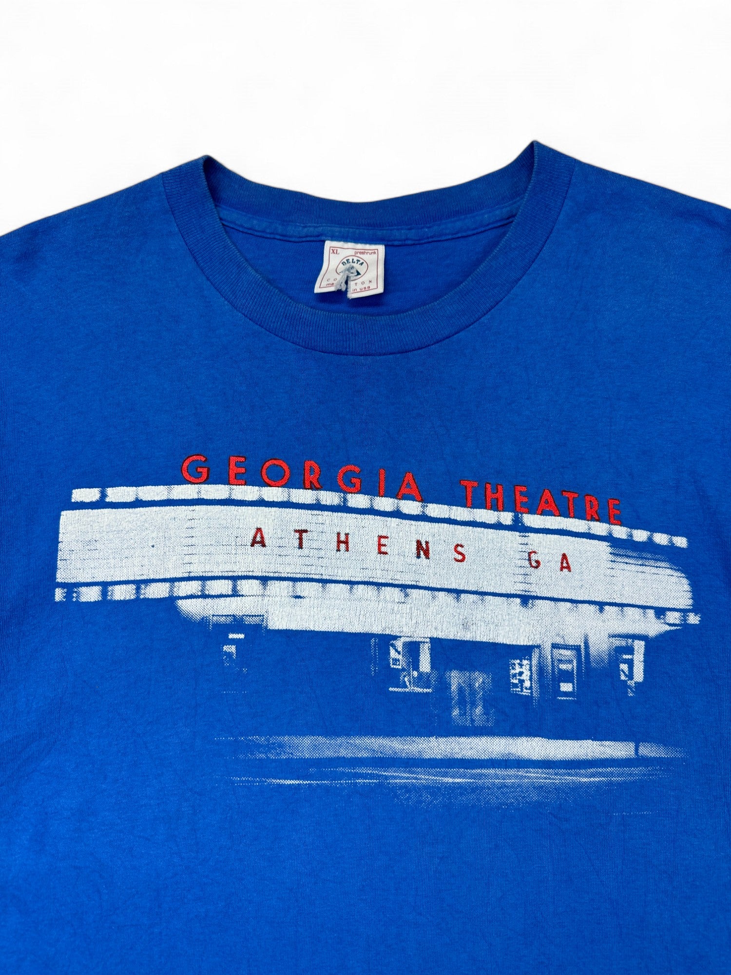 Vintage Delta Shirt 90s Georgia Theatre Athens Single Stitch Made In USA Blau XL