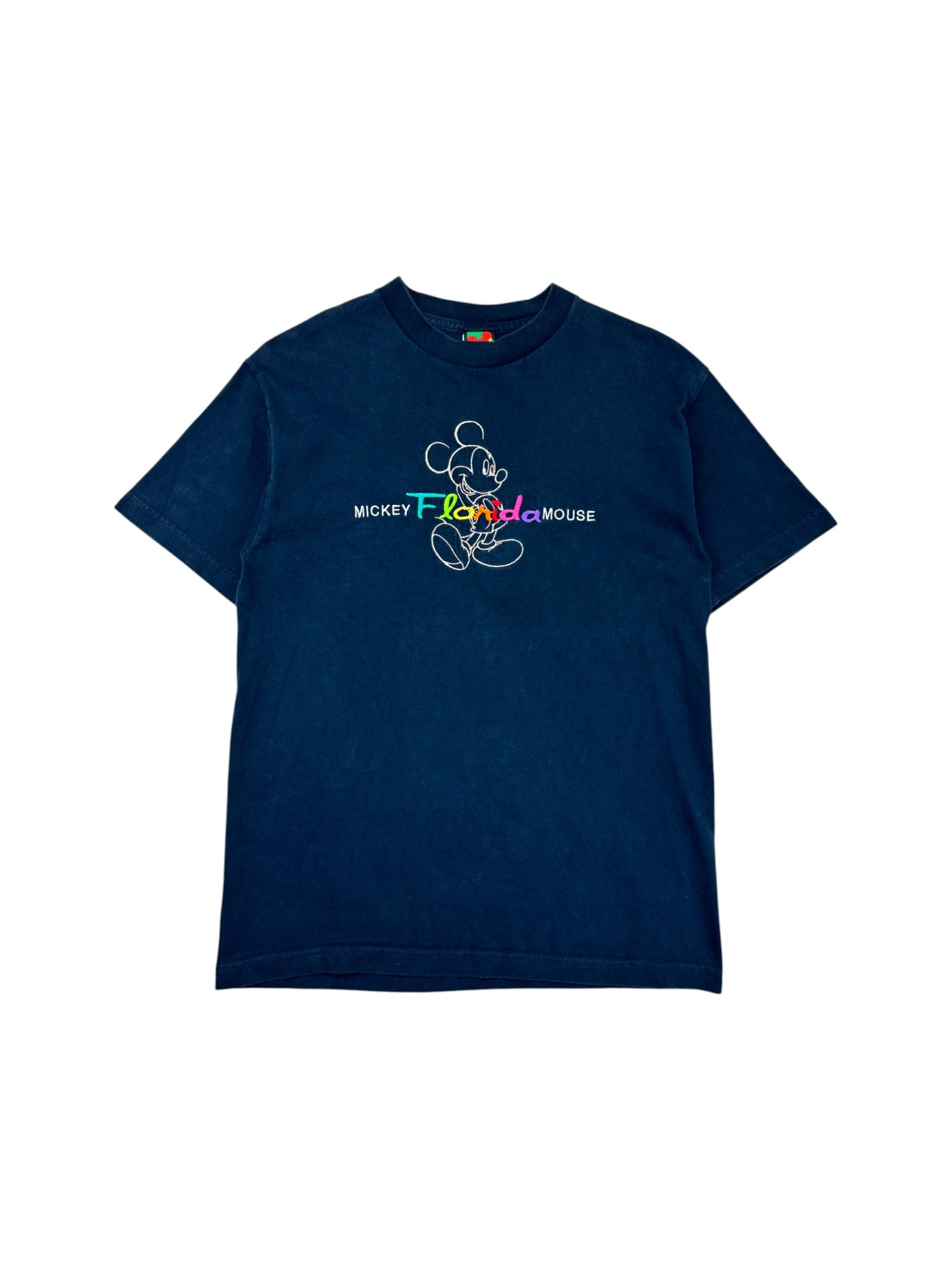 Vintage Disney Shirt 90s Mickey Mouse Florida Bestickt Dunkelblau M
