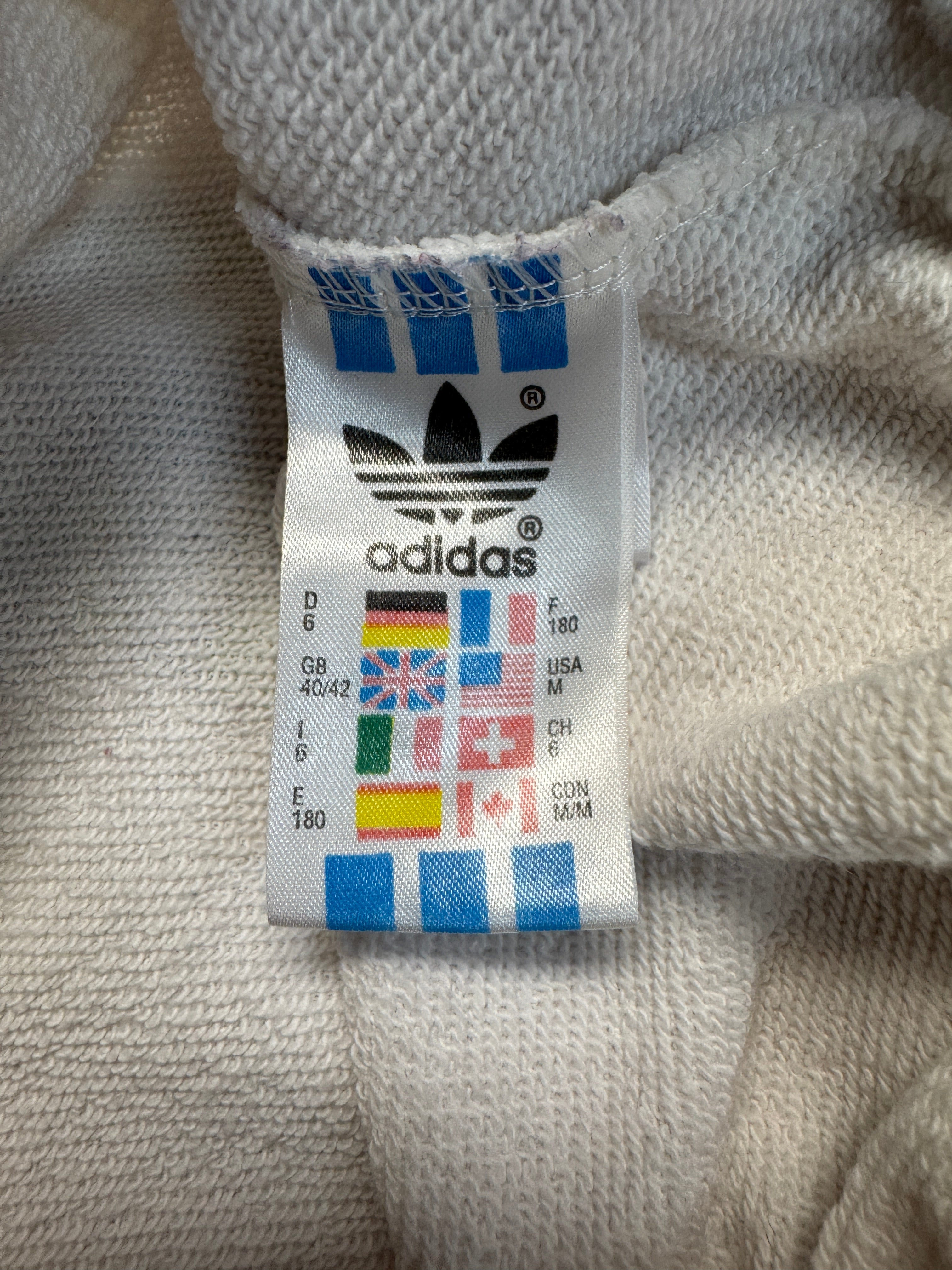 90s Adidas Sweater Crewneck Big Logo Weiß Lila D6 M