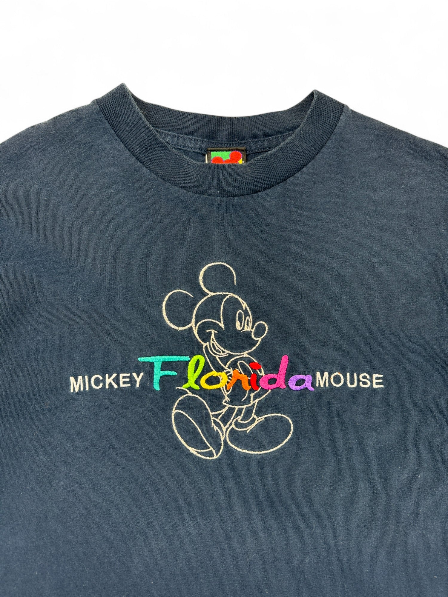 Vintage Disney Shirt 90s Mickey Mouse Florida Bestickt Dunkelblau M