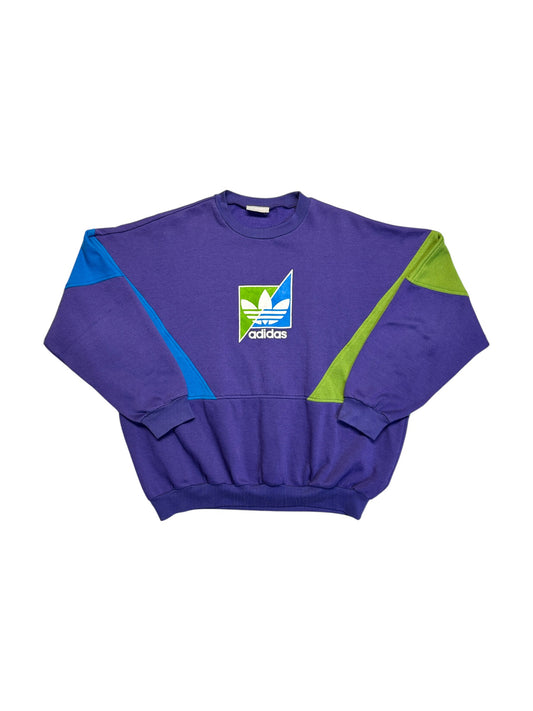 90s Adidas Sweater Crewneck Big Logo Lila D10 XL-XXL
