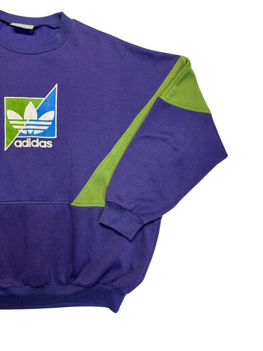 90s Adidas Sweater Crewneck Big Logo Lila D10 XL-XXL