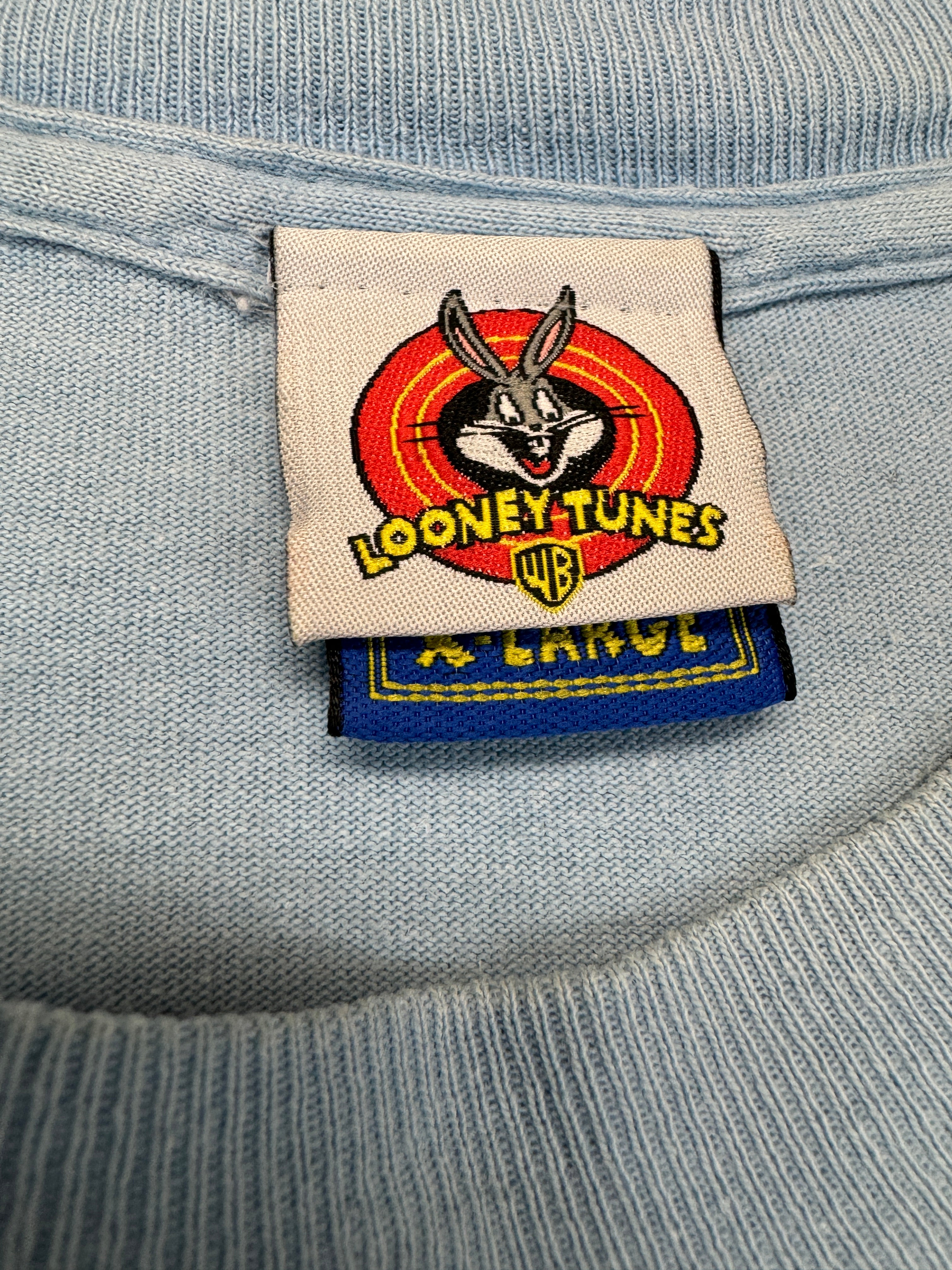 Vintage Warner Bros. Shirt 1998 Looney Tunes Tweety Hellblau XL