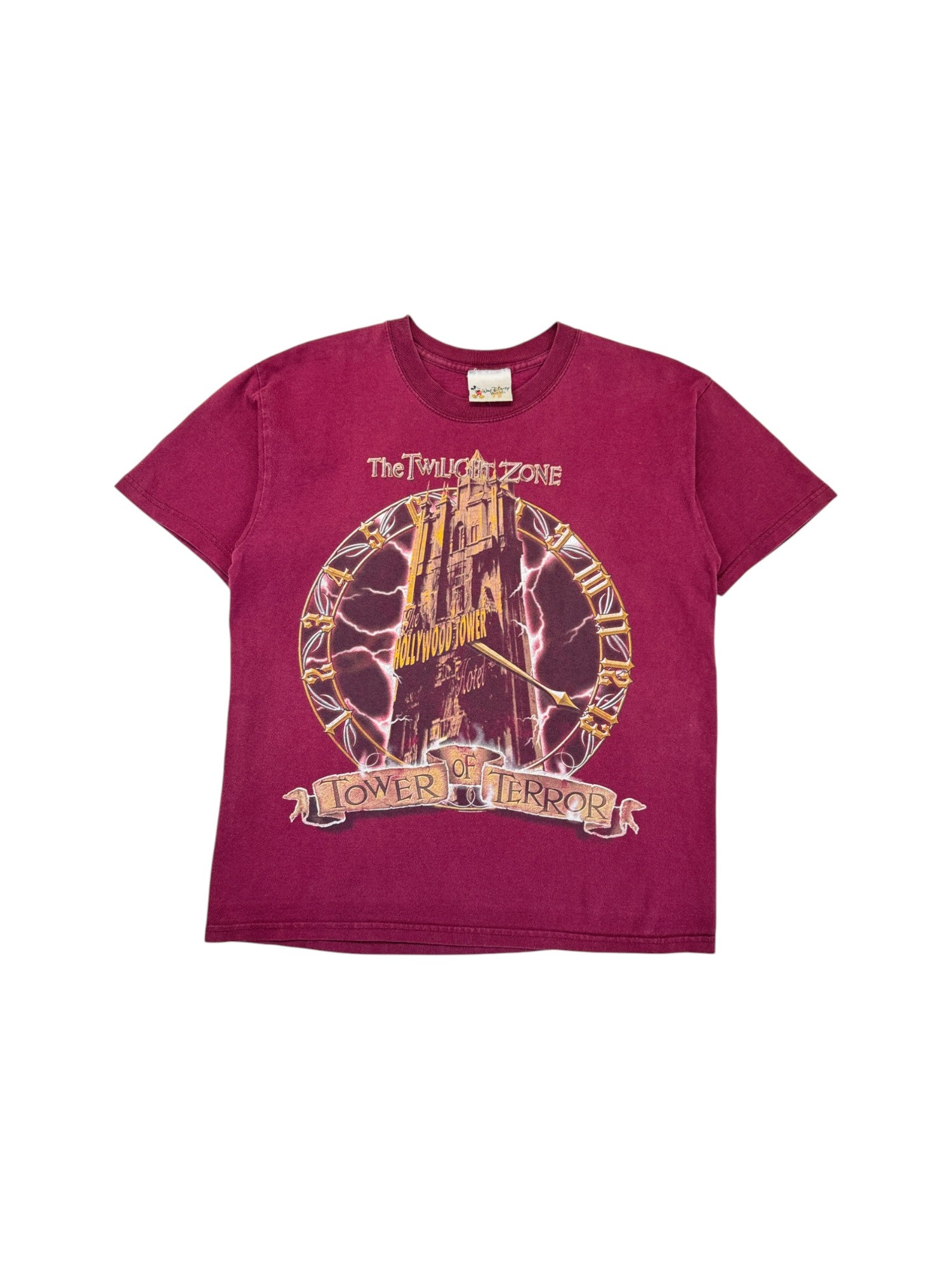 Vintage Disney Shirt 90s " The Twilight Zone Tower Of Terror" Dunkelrot M-L