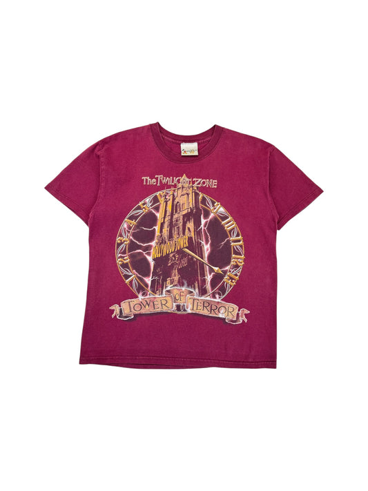 Vintage Disney Shirt 90s " The Twilight Zone Tower Of Terror" Dunkelrot M-L