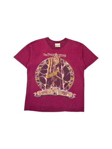 Vintage Disney Shirt 90s " The Twilight Zone Tower Of Terror" Dunkelrot M-L