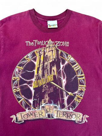 Vintage Disney Shirt 90s " The Twilight Zone Tower Of Terror" Dunkelrot M-L