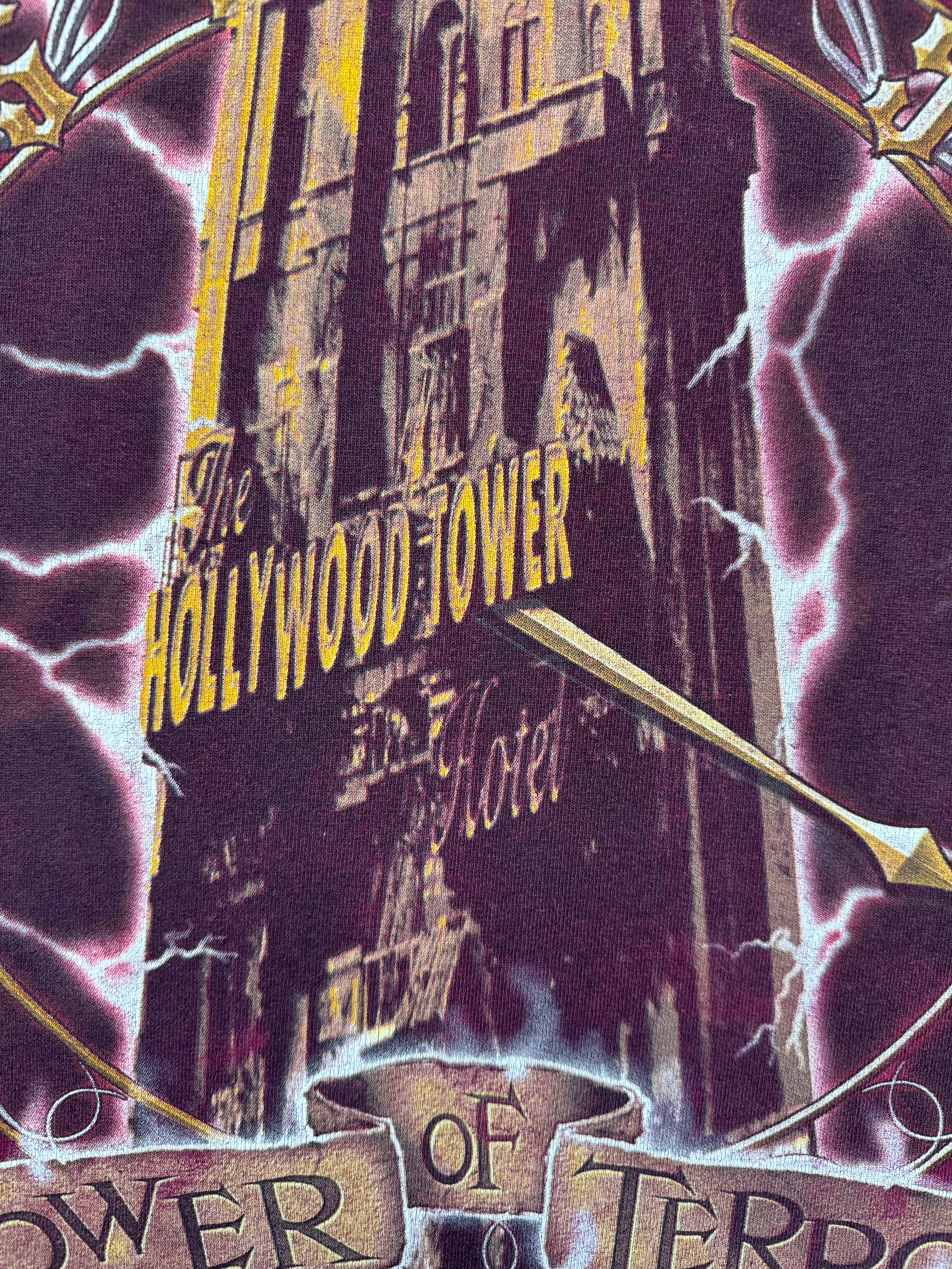 Vintage Disney Shirt 90s " The Twilight Zone Tower Of Terror" Dunkelrot M-L
