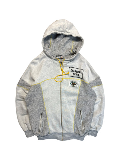 90s Adidas Take Off Zip-Hoodie "The fabulous garments" Made In Singapore Grau Gelb D6 M