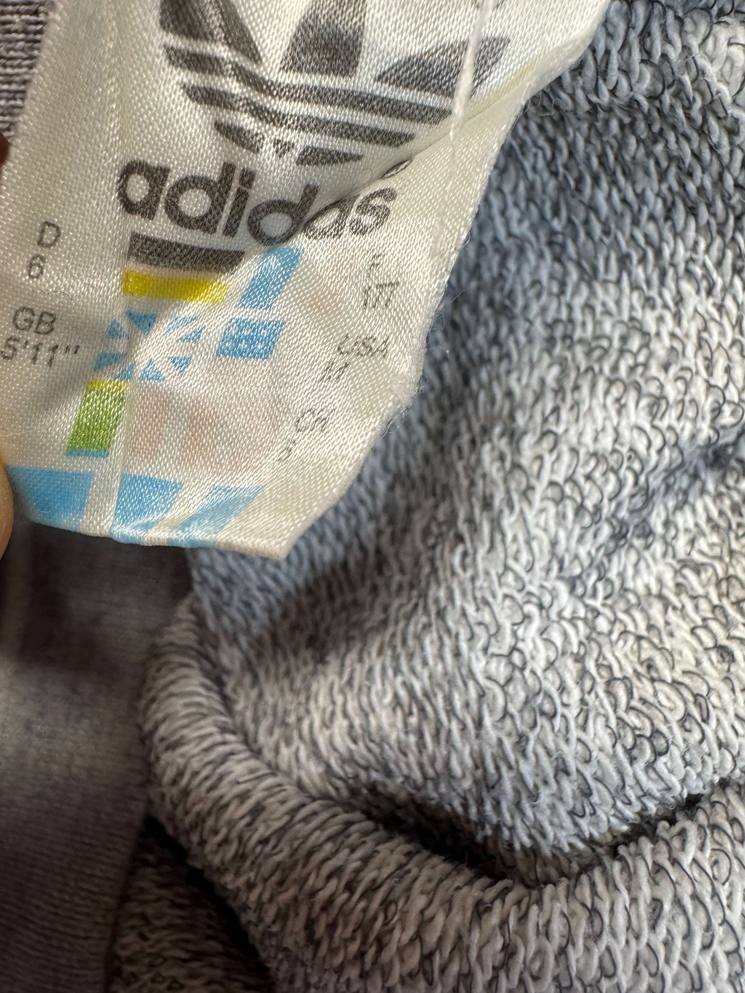 90s Adidas Take Off Zip-Hoodie "The fabulous garments" Made In Singapore Grau Gelb D6 M