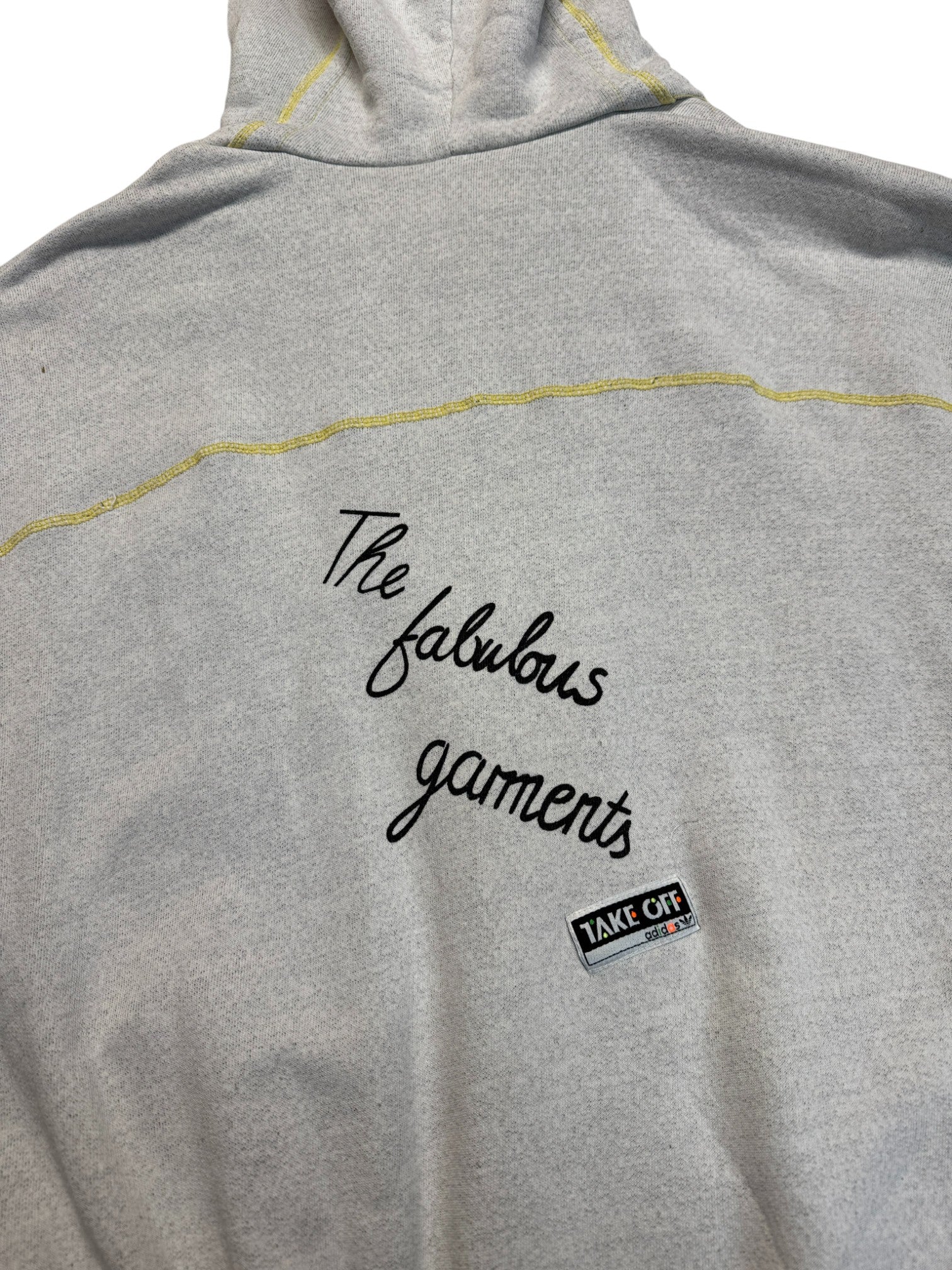 90s Adidas Take Off Zip-Hoodie "The fabulous garments" Made In Singapore Grau Gelb D6 M