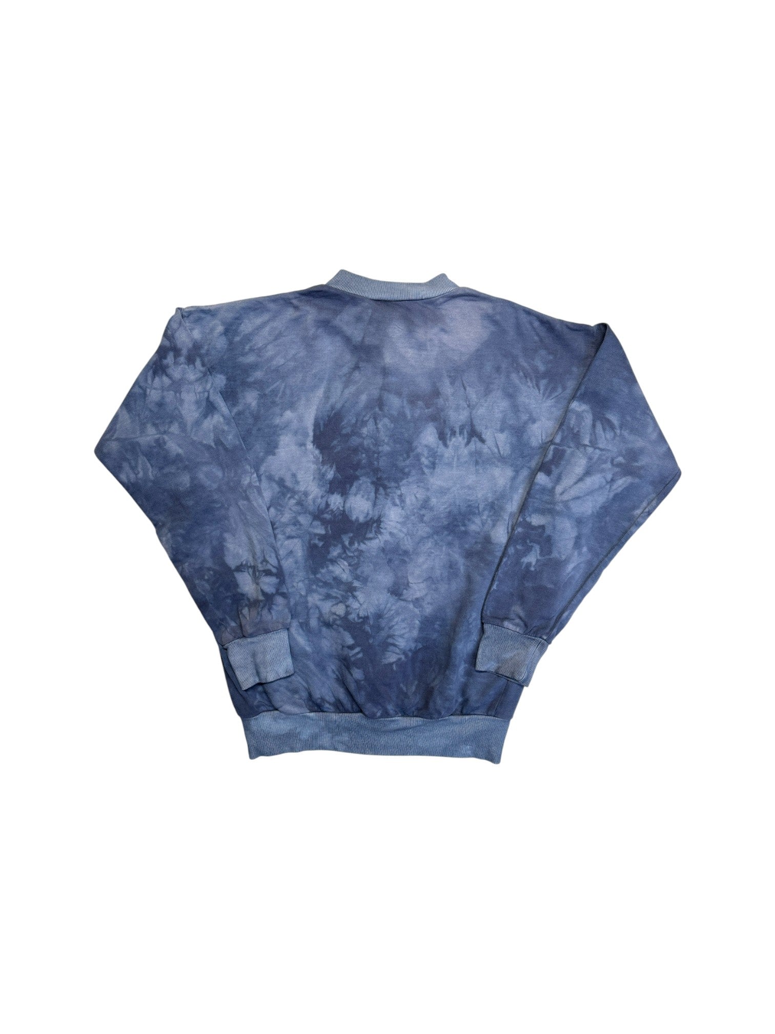 80s Adidas Sweater 1/3 Knopfleiste Batik Made In West-Germany Blau/Lila D4/S-M