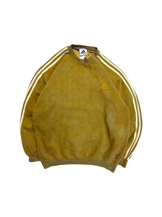 90s Adidas Sweater Crewneck Batik Gelb D8 L