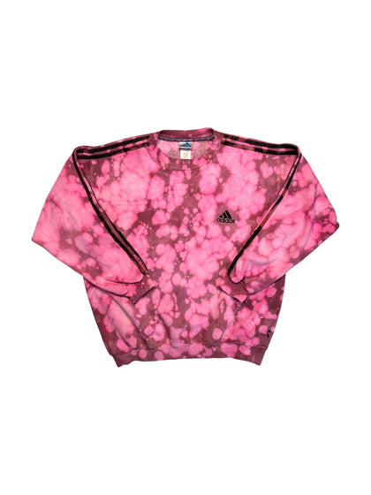90s Adidas Sweater Crewneck Batik Rosa Rot L - RareRags