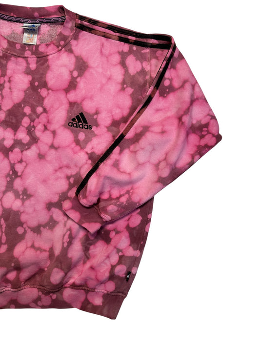 90s Adidas Sweater Crewneck Batik Rosa Rot L - RareRags