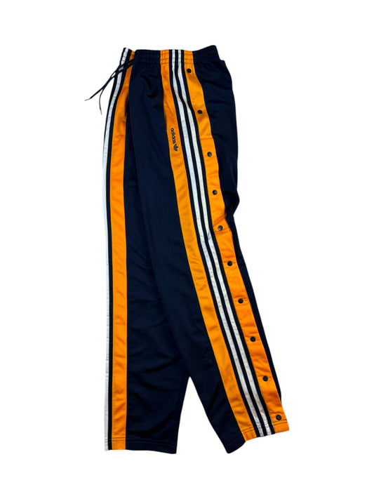 Vintage Adidas Jogginghose 90s Snap Pants Orange Dunkelblau (D5) M