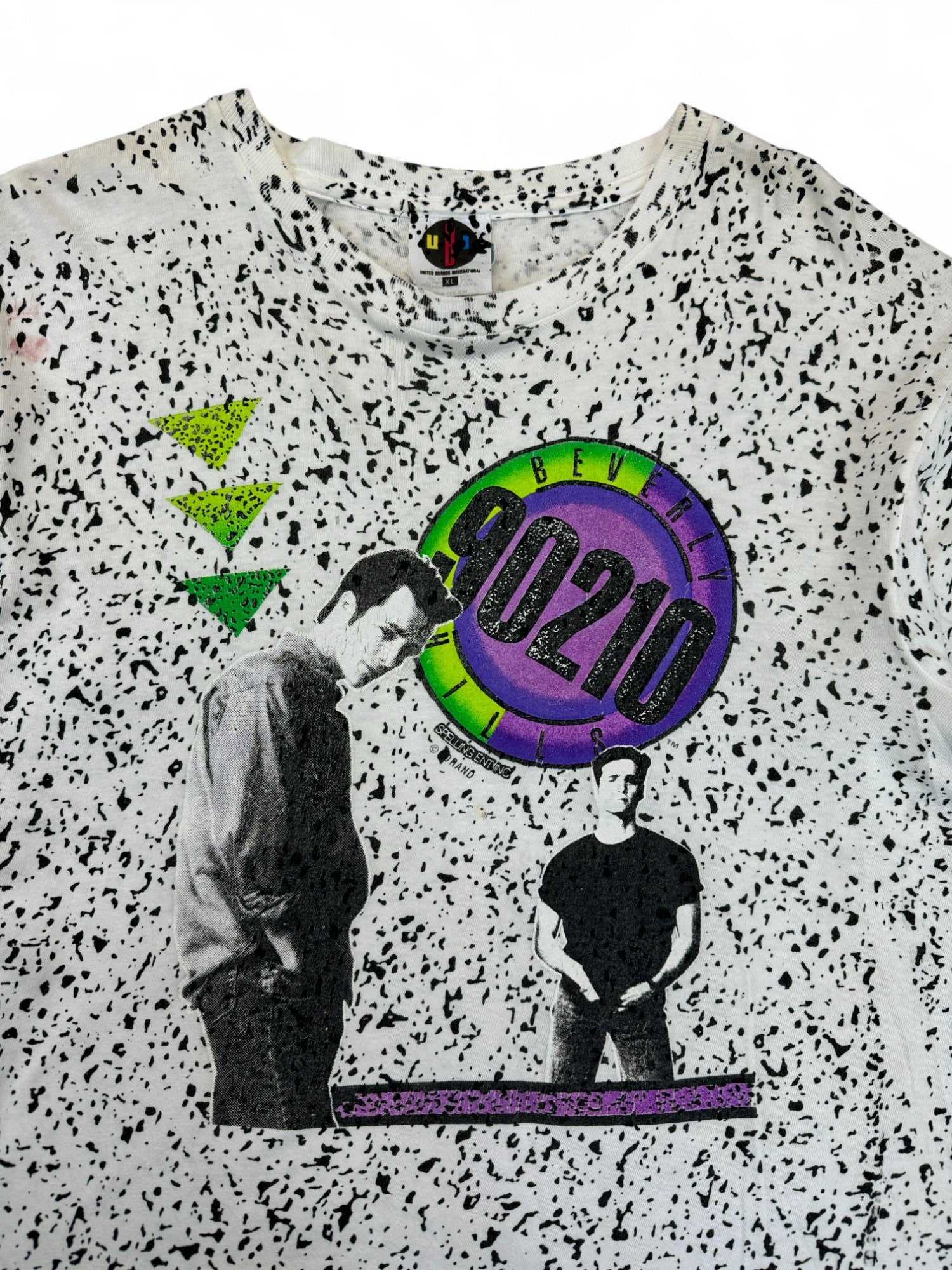 Vintage Spelling Ent Inc Shirt 90s Beverly Hills 90210 Single Stitch Made In Malta Weiß Schwarz XL