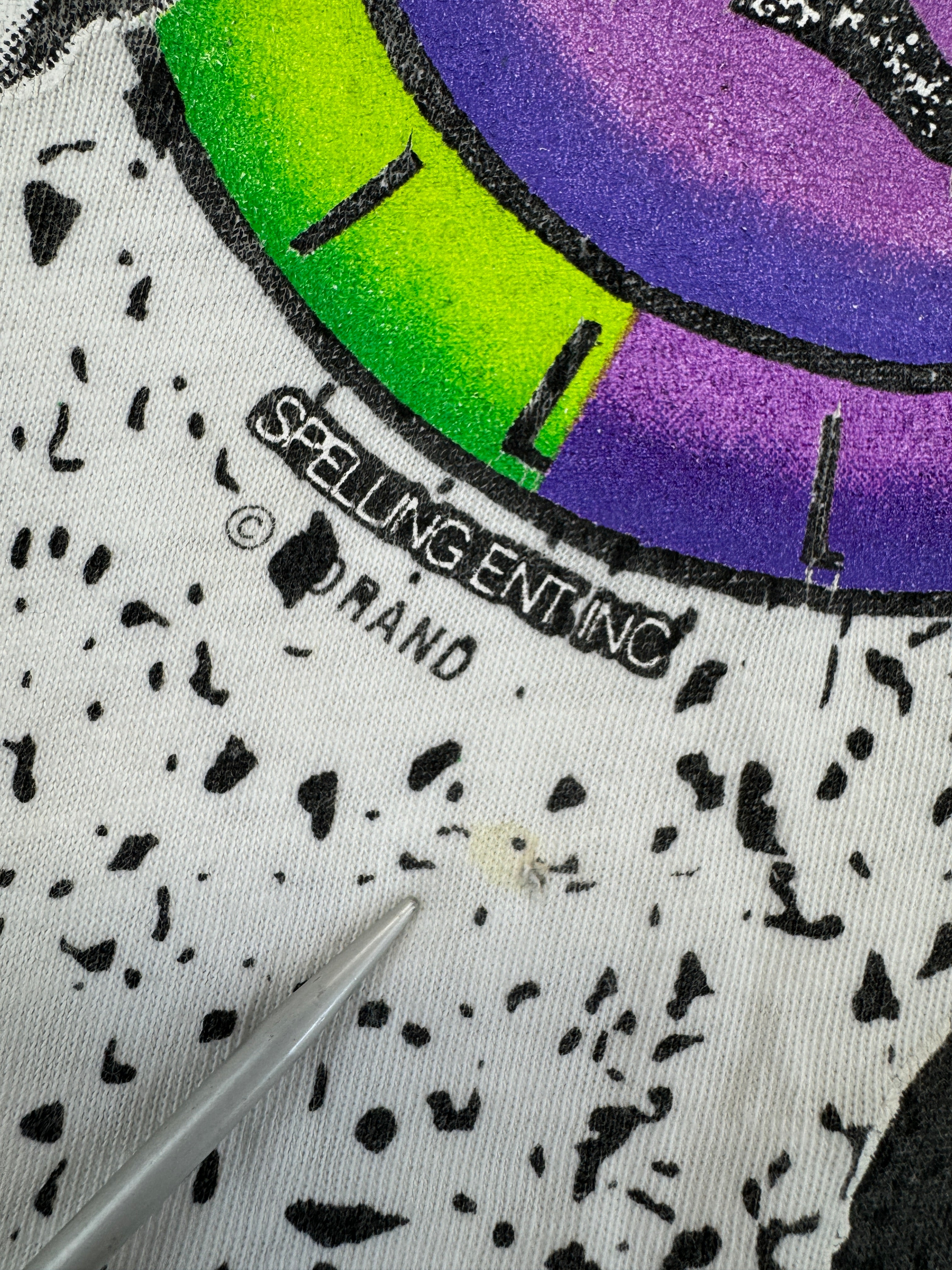 Vintage Spelling Ent Inc Shirt 90s Beverly Hills 90210 Single Stitch Made In Malta Weiß Schwarz XL