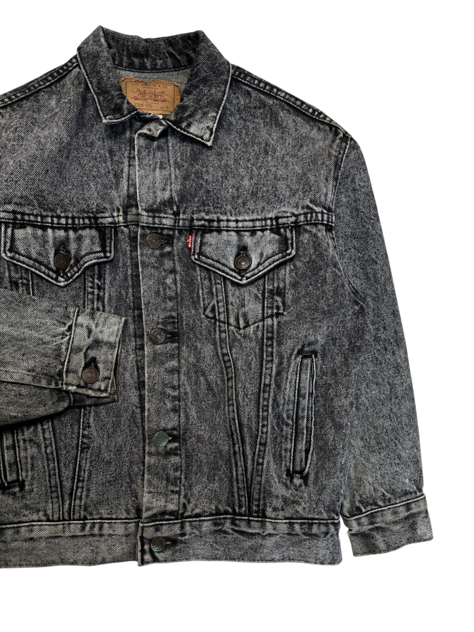 1987 Levis Trucker Jacket Made In USA Grau S-M - RareRags