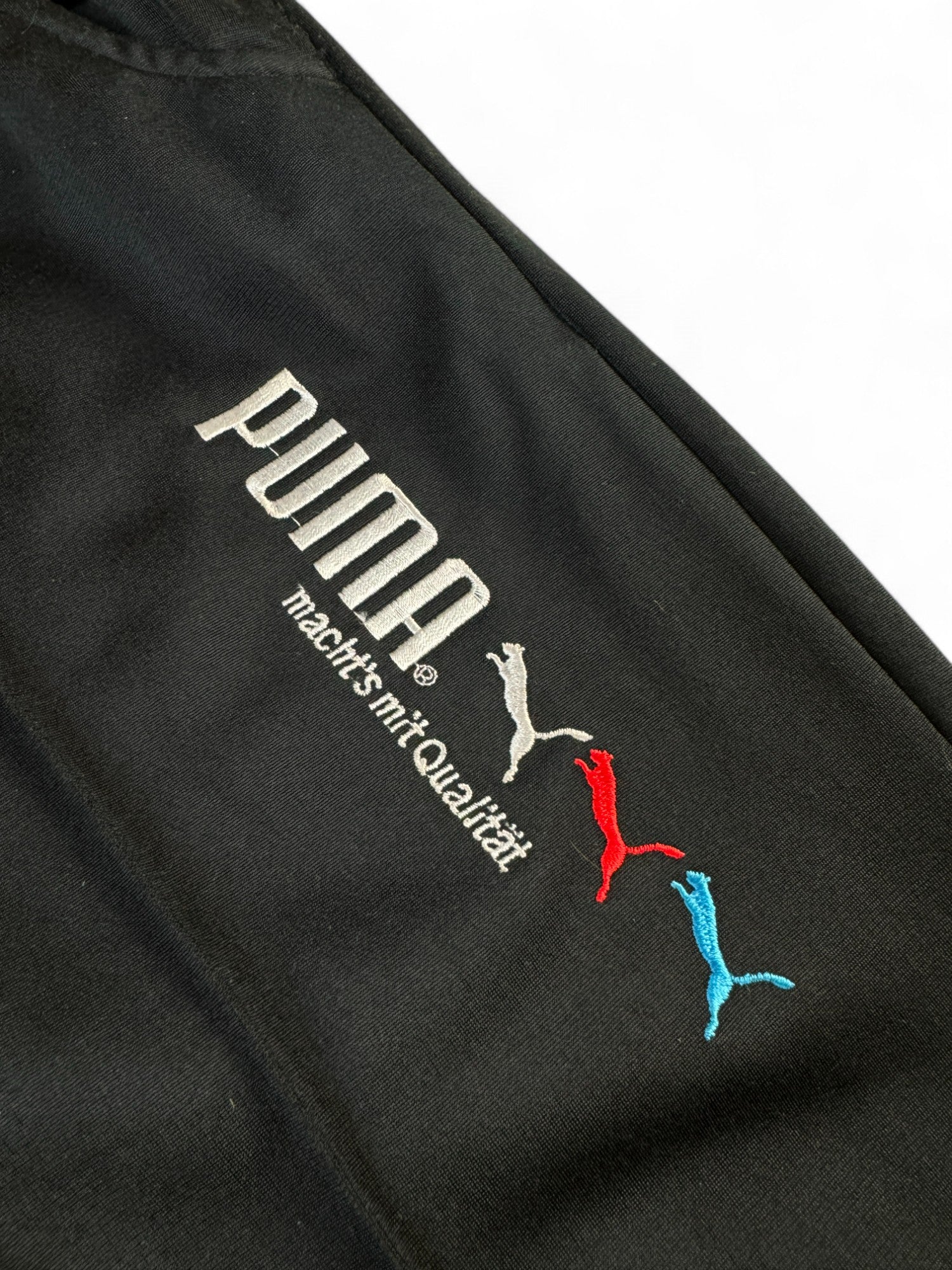 Vintage Puma Jogginghose 90s "Machs mit Qualität" Schwarz 32" - RareRags