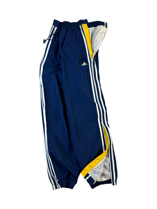 Vintage Adidas Damen Jogginghose Late 90s Zip Leg Dunkelblau Gelb (40) M