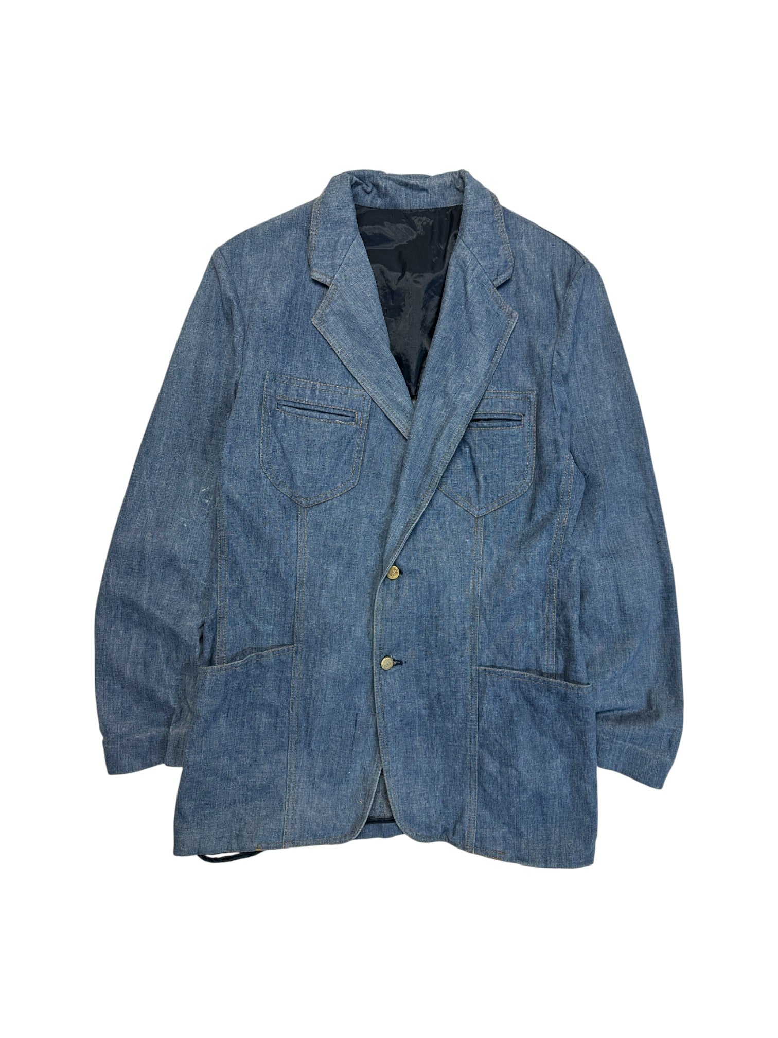 70s Lee Sanfor Set Denim Blazer Made In USA Blau S-M - RareRags