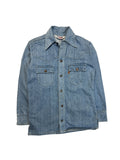 70s Levis Western Hemd Orange Tab 73 Made In USA Blau 16 M-L - RareRags