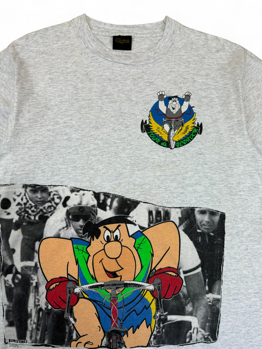 Vintage Changes Shirt 1991 Flintstones "Tour de Bedrock" Made In USA Single Stitch Grau XL