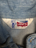 70s Levis Western Hemd Orange Tab 73 Made In USA Blau 16 M-L - RareRags