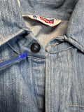 70s Levis Western Hemd Orange Tab 73 Made In USA Blau 16 M-L - RareRags