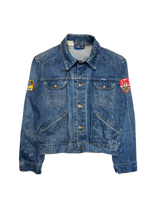 90s Wrangler Jeansjacke Customized Blau 40/48 M-L