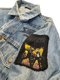 90s Scirocco Jeansjacke Customized "Helloween Sinner" Blau M - RareRags