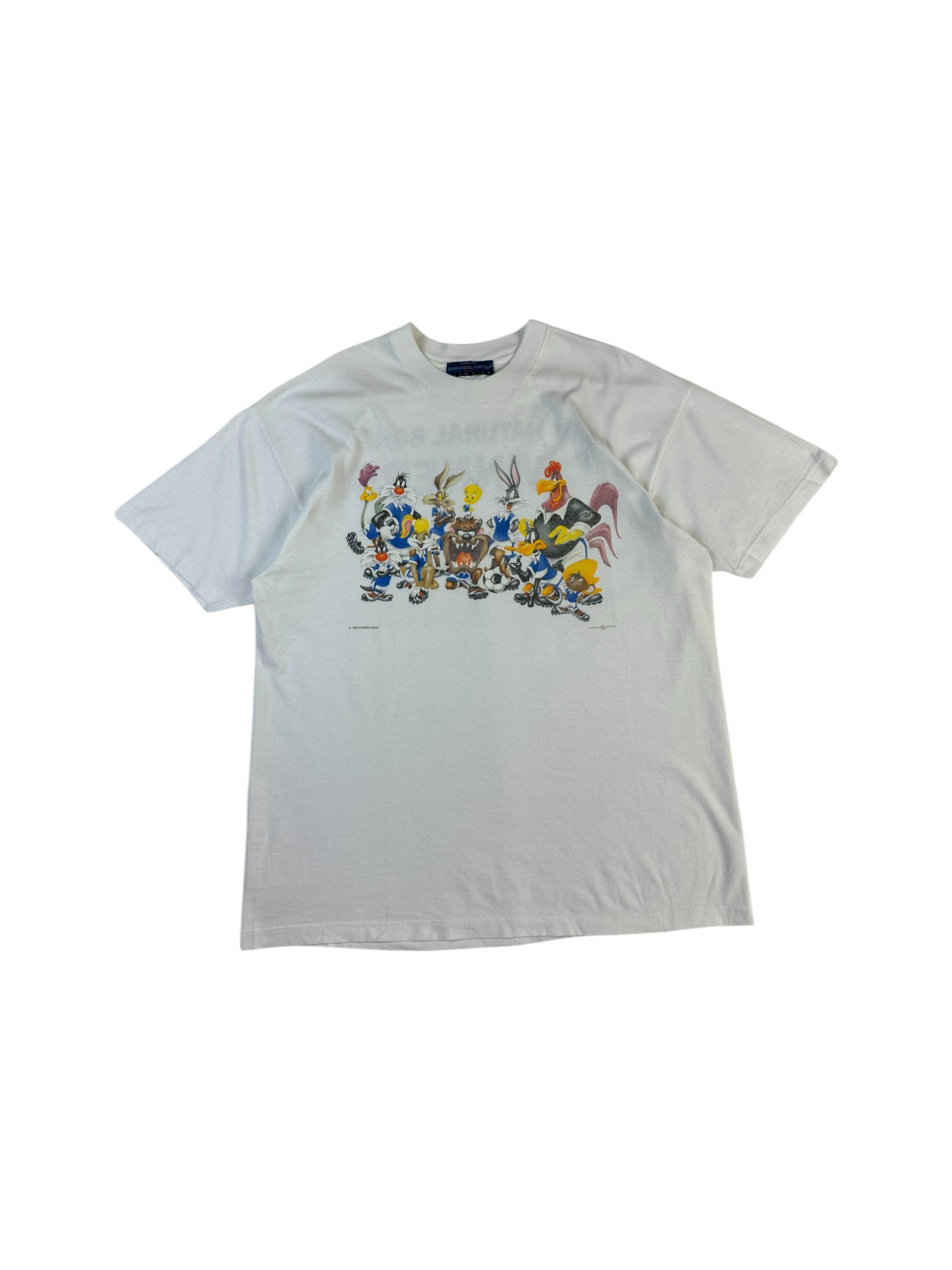 Vintage Warner Bros. Shirt 1998 By Emmanuel Schivili Looney Tunes "natural born winners- nati per vincere" Made In Italy Weiß L-XL