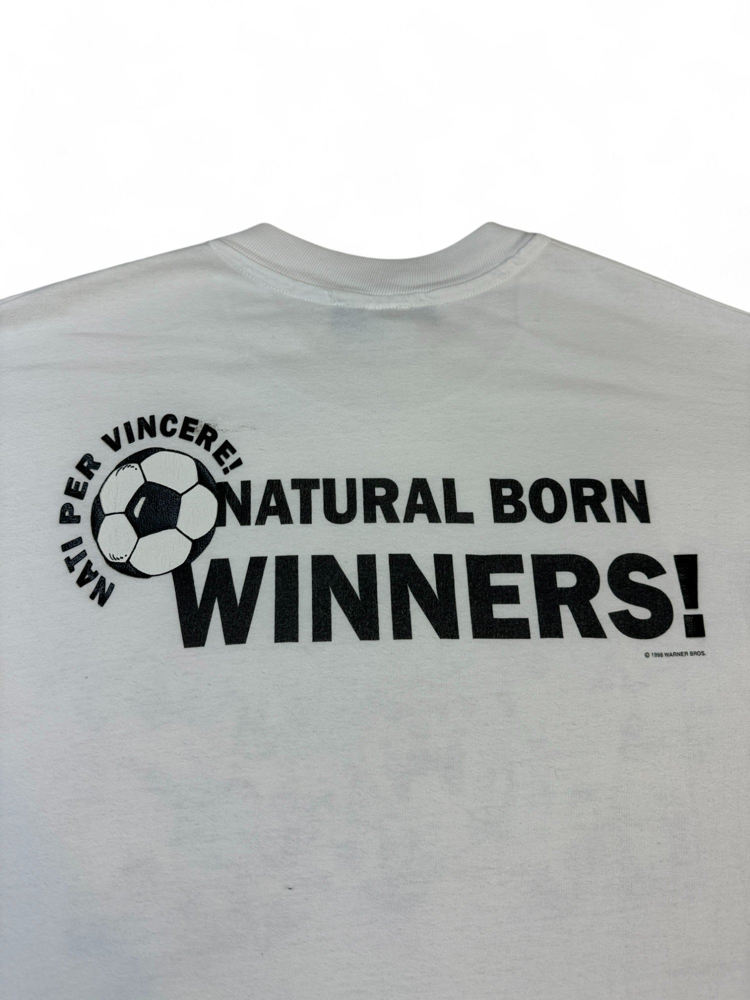 Vintage Warner Bros. Shirt 1998 By Emmanuel Schivili Looney Tunes "natural born winners- nati per vincere" Made In Italy Weiß L-XL