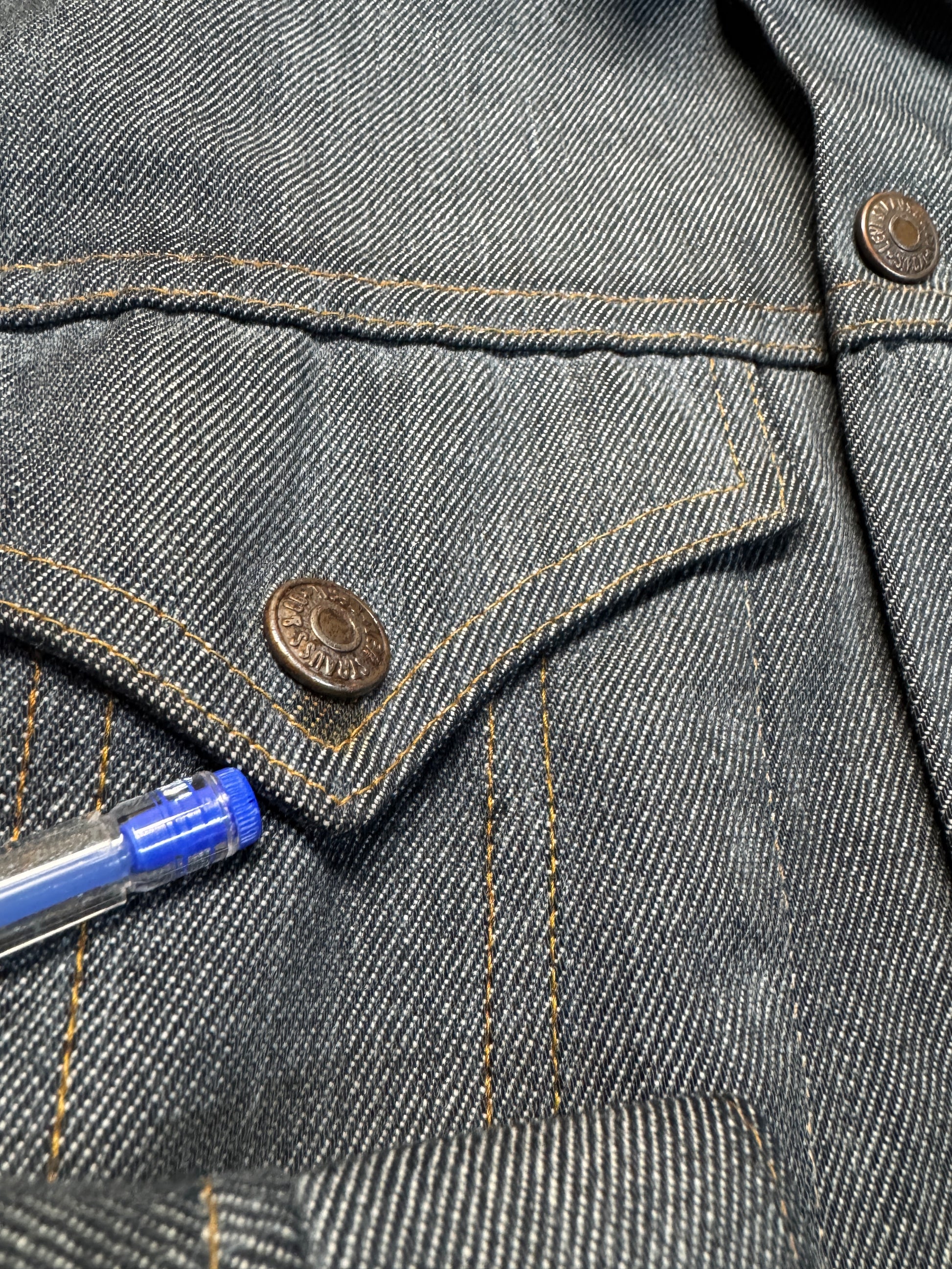 70s Levis Kids Faux Denim Jacket Grau/Schwarz 14 XXS-XS - RareRags