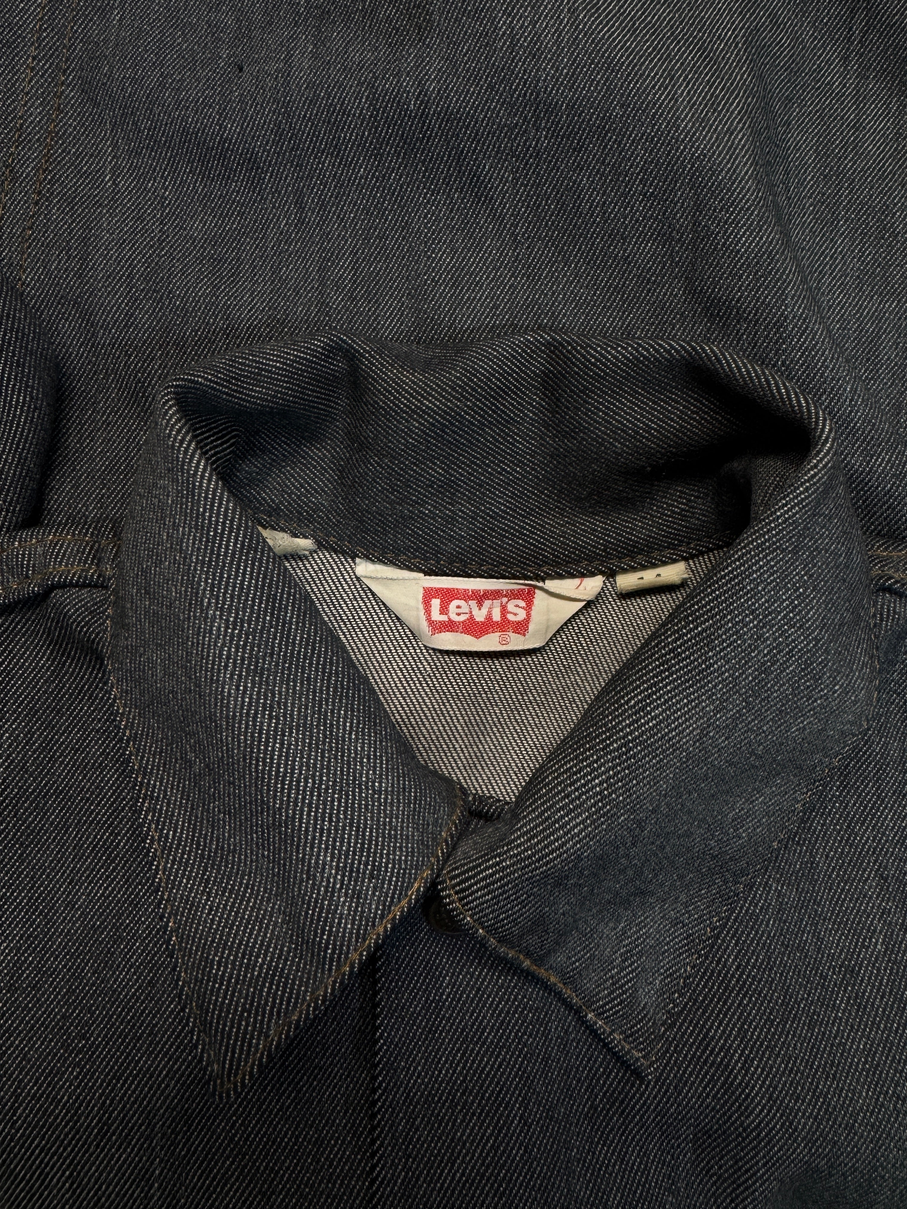 70s Levis Kids Faux Denim Jacket Grau/Schwarz 14 XXS-XS - RareRags