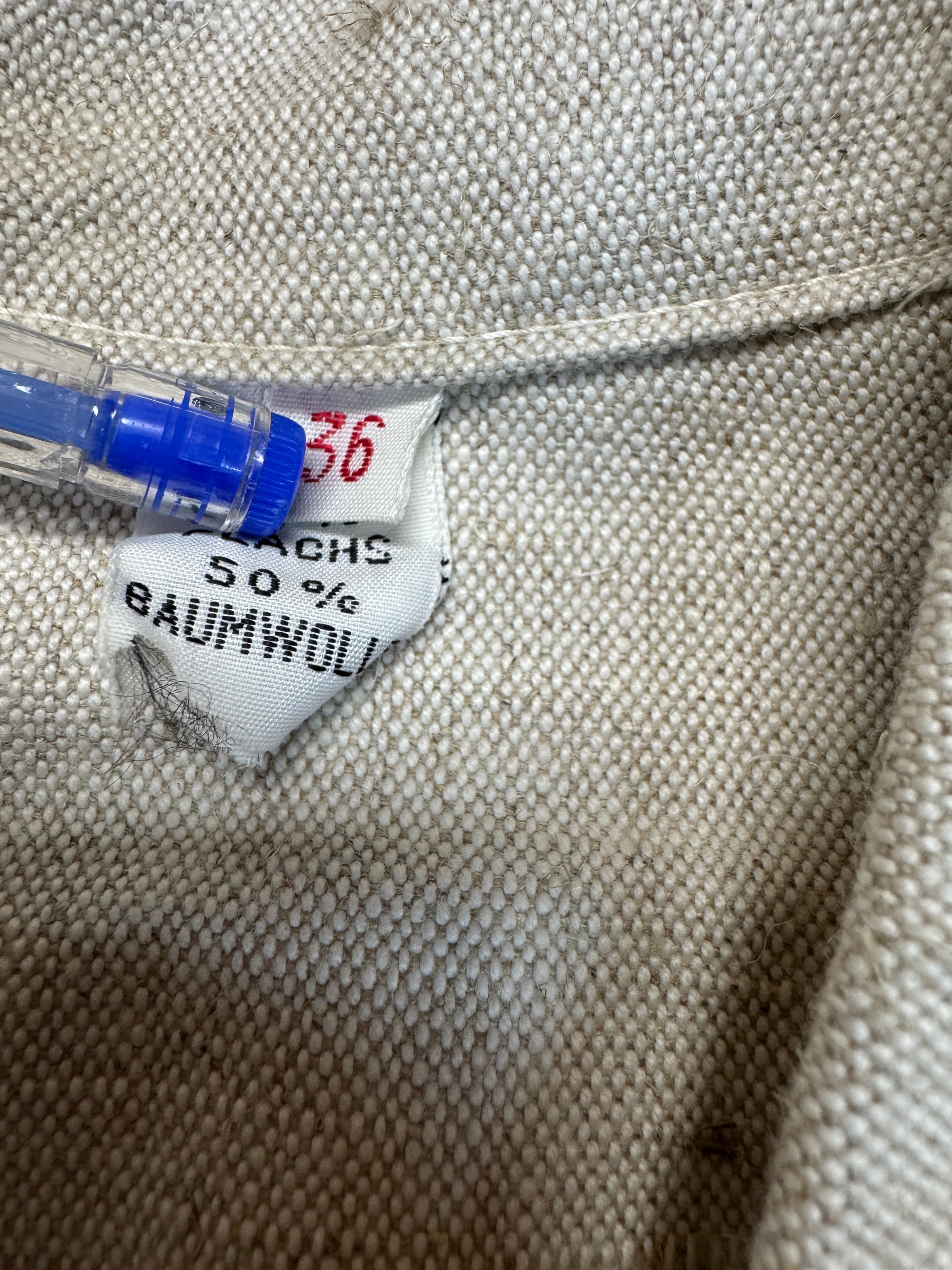 70s Wallys Flachs/Baumwolle Jacke Deadstock Meliert Creme Braun (36) M - RareRags